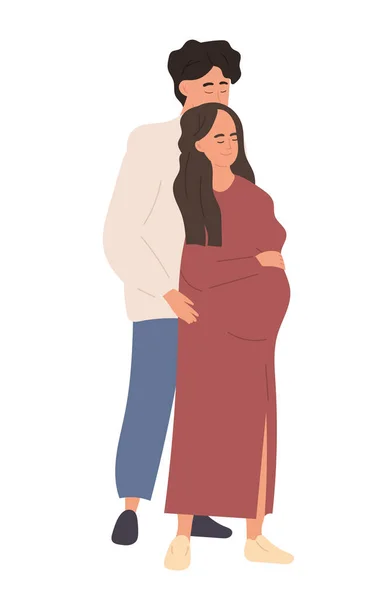 Paar aus Mann und schwangere Frau — Stockvektor