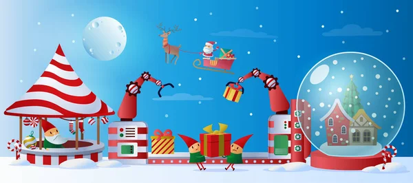 Santa Claus fabryka Bożego Narodzenia — Wektor stockowy