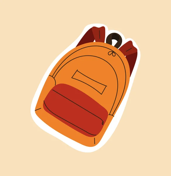 Aranyos barna kézzel rajzolt hátizsák — Stock Vector