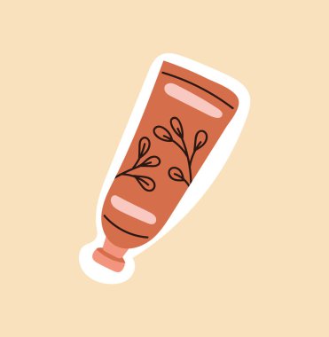 Bej arka planda turuncu krem tüp