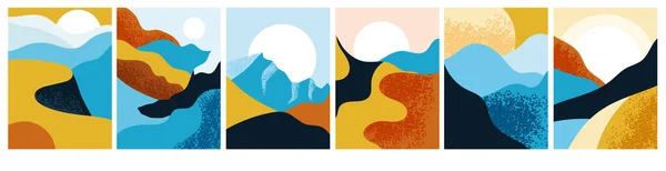 Abstract landscape poster collection — 스톡 벡터
