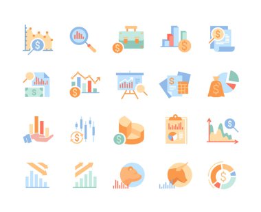 Mali analitik ilgili vektör çizgisi simgeleri kümesi