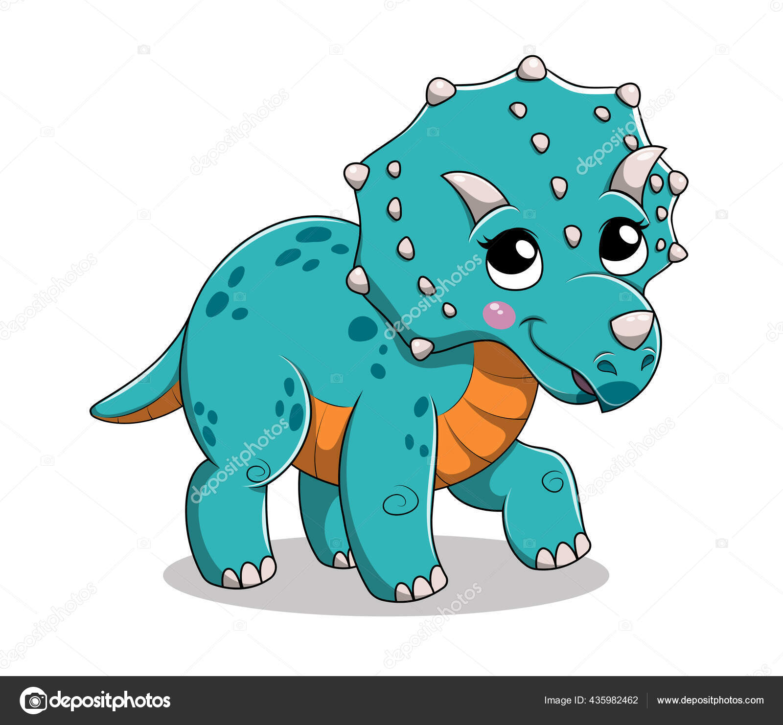 Funny cartoon isolated baby Triceratops dinosaur. Stock Vector Image by  ©mentalmind #435982462