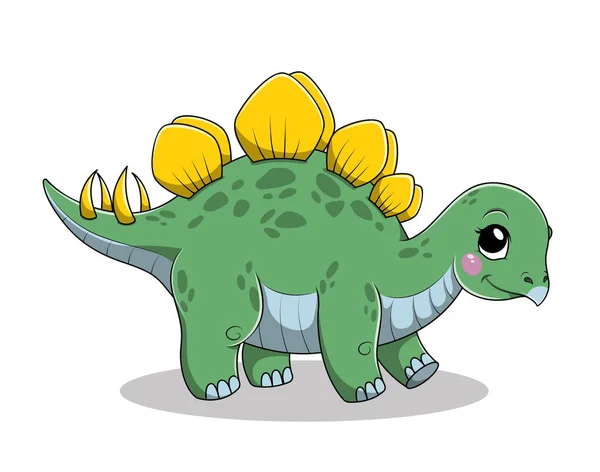 Divertido bebé de dibujos animados Triceratops dinosaurio — Vector de stock