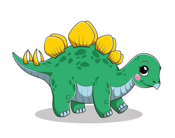 Divertido bebé de dibujos animados Triceratops dinosaurio — Vector de stock