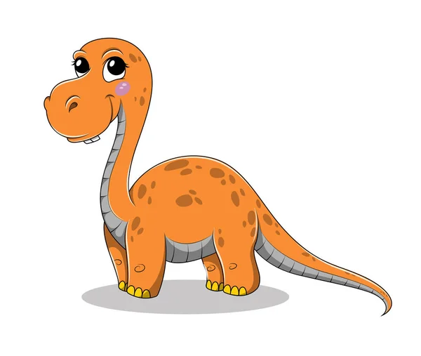 Rolig tecknad baby brontosaurus dinosaurie — Stock vektor