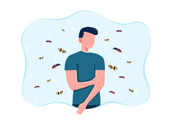 벌 알레르기 로고생하는 사람 — 스톡 벡터