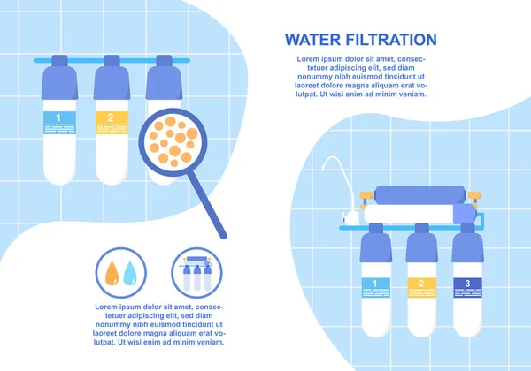 Su filtreleme sürecini kapat — Stok Vektör