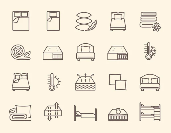 Conjunto de sábanas en blanco y negro iconos — Vector de stock