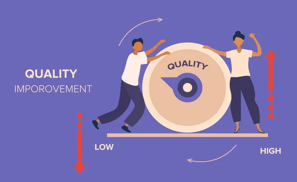 质量管理和改进抽象概念 — 图库矢量图片