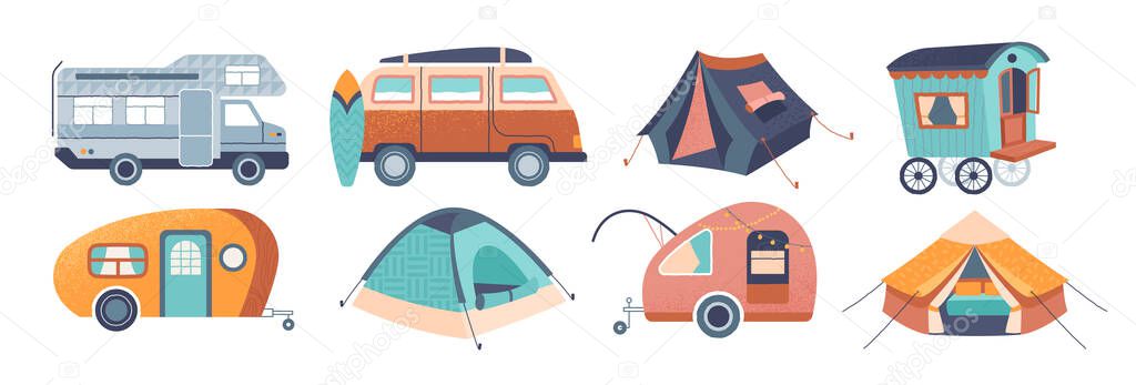 Set of camping trailers