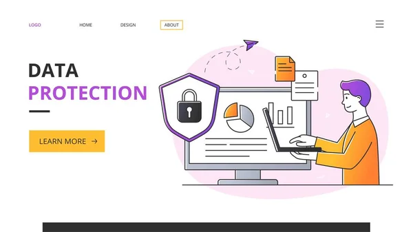 数据保护抽象概念 — 图库矢量图片