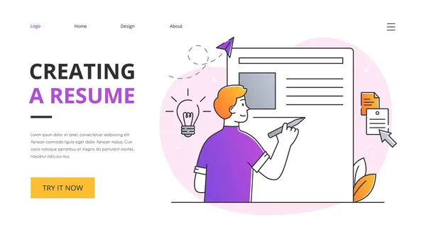 Tworzenie abstrakcyjnej koncepcji CV — Wektor stockowy