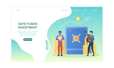 İki erkek karakter güvenli fon yatırımında çalışıyor.