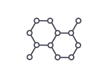 Bilim laboratuvarı için organik molekül yapı web simgesi