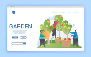 Bir bahçe ya da çiftlik bahçesi için web sitesi şablonu tasarımı