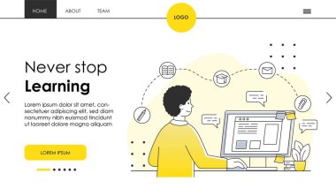 uzak e-öğrenim eğitim platformu kavramı.