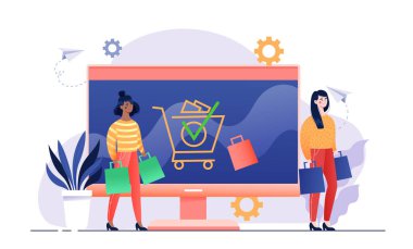 Kadın karakterler internetten bakkal siparişi veriyor.