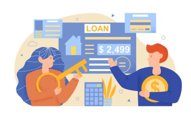 Emlak için ev kredisi veya para yatırımı.