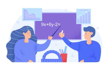 Öğretmen okul öğrencileri veya üniversite öğrencileri için çevrimiçi dersler düzenler.