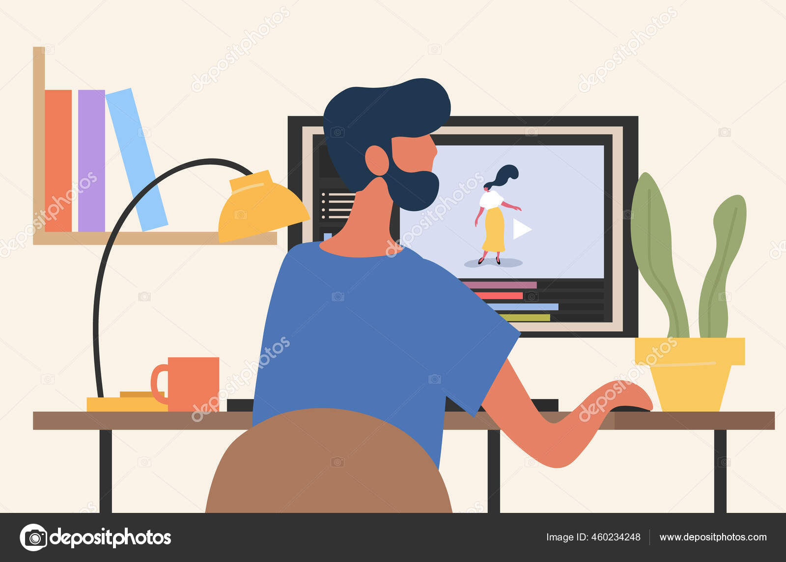 Man animator creating project. Stock Vector Image by ©mentalmind #460234248 Man animator creating project. Stock Vector Image by ©mentalmind #460234248