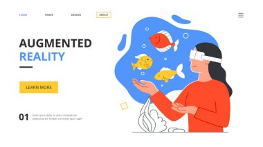 3D gözlükler takan ve tropikal balıklara bakan bir kadın.