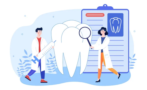 Trattamento ortodontico, odontoiatria estetica dentale — Vettoriale Stock