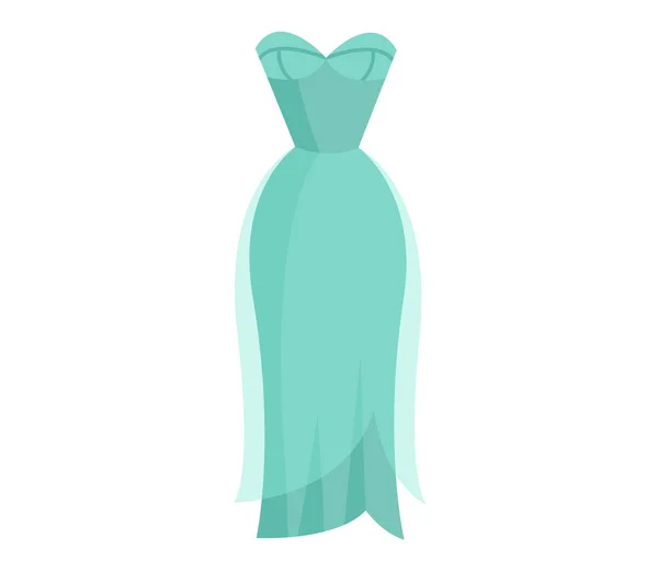 Lindo vibrante elegante vestido de noche azul claro — Vector de stock