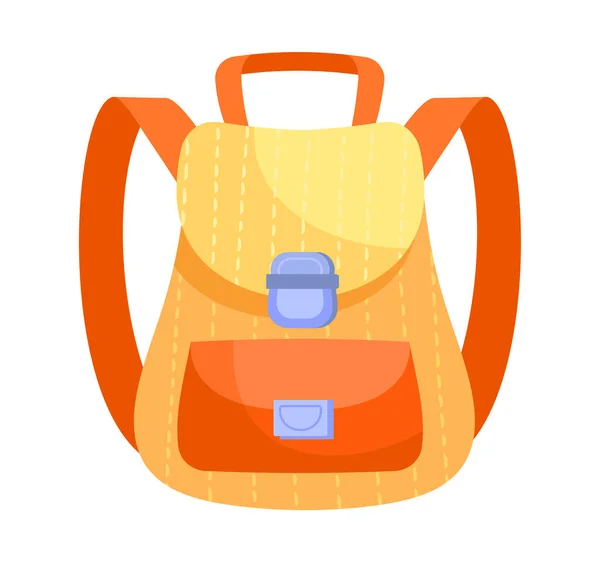 Fancy yellow and orange backpack on white background — Stock Vector