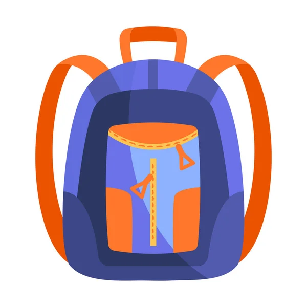 Elegante mochila azul y naranja sobre fondo blanco — Archivo Imágenes Vectoriales