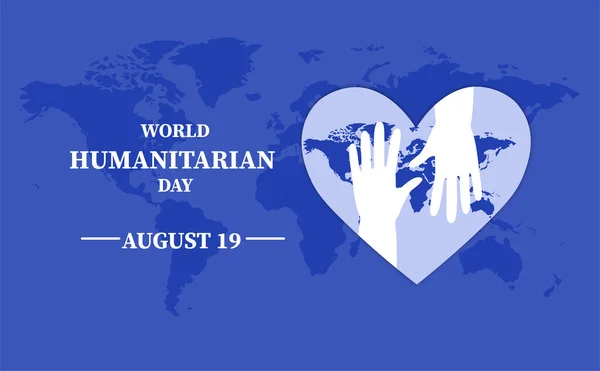 Плакат Всемирного дня гуманитарной помощи — стоковый вектор