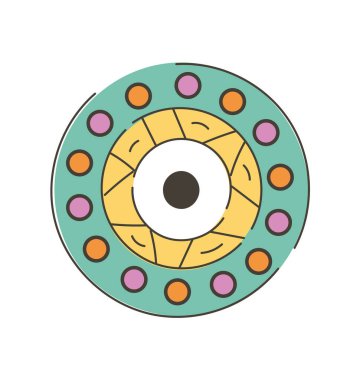 Okültizm ve kehanet sembolü olarak renkli göz tılsımı.