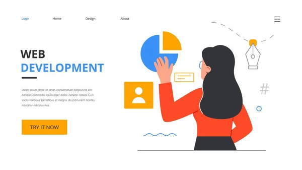 Desarrollo de diseño de sitios web y aplicaciones — Archivo Imágenes Vectoriales