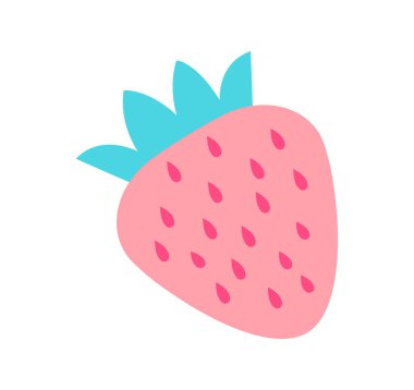 Beyaz arka planda olgun çilek etiketi.