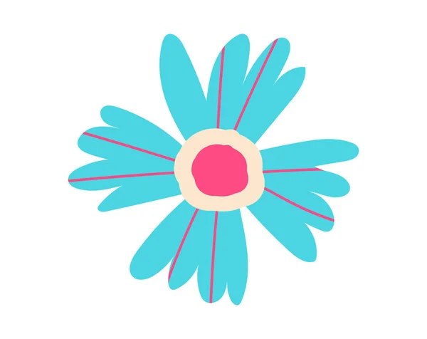 Roztomilé samolepka barevné květiny na bílém pozadí — Stockový vektor