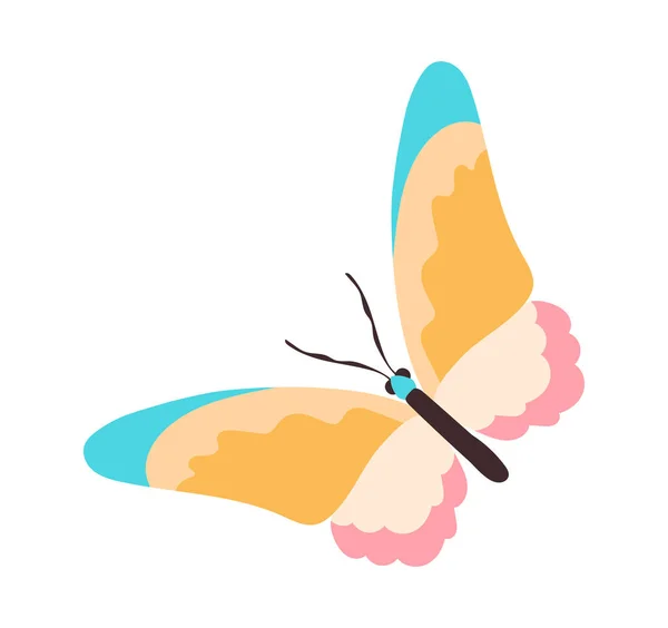 Pegatina linda de fondo blanco mariposa colorido — Vector de stock