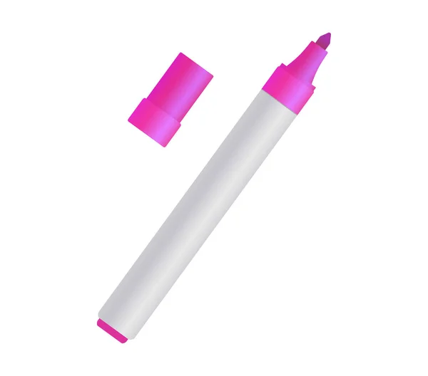 Fialové plstěné pero na bílém pozadí — Stockový vektor