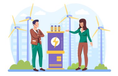 Rüzgarın yenilenebilir kaynaklarından gelen temiz elektrik enerjisi
