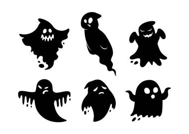 beyaz arkaplanda izole edilmiş hayaletler