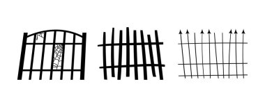 Beyaz arkaplanda ürkütücü çitler