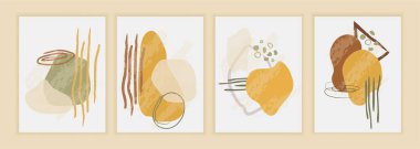 Asgari ve altın soyut duvar sanatları koleksiyonu