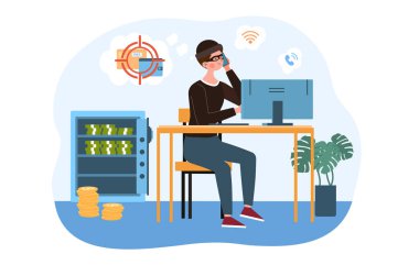 Dolandırıcı bilgisayardan kişisel verileri çalıyor.