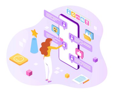 Yazan kadın, kız partisi için bir zaman ayarla.