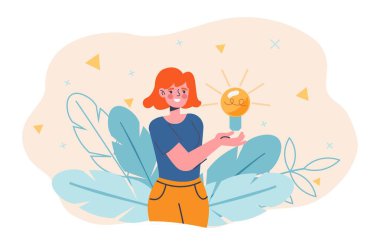 Parlak bir fikir yaratmak, iş meleği desteği, yaratıcı bir çözüm geliştirmek..