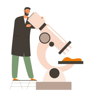 Genç bilim adamı araştırma ekibinde çalışıyor.