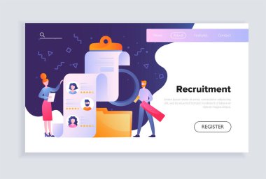 Female character is recruiting as human resources manager