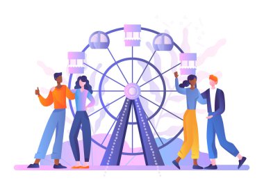 Lunaparkta dönen dönme dolap..