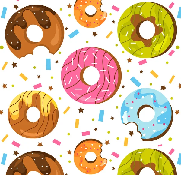 Zomer patroon met donuts — Stockvector