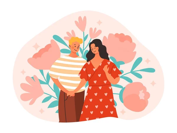 Relation romantique entre un homme et une femme — Image vectorielle