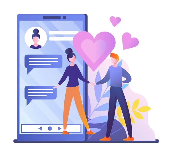 Amor conceito online —  Vetores de Stock